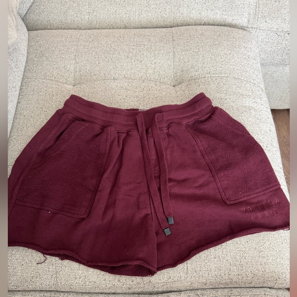 YoungLA Maroon Sweat shorts
